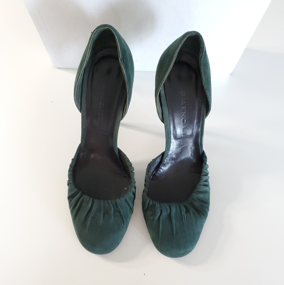 Balenciaga Green Suede Stiletto Heels 39 = US 9 - Picture 6 of 7
